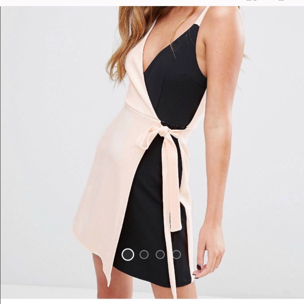 ASOS pink and black color block dress